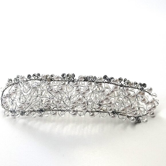 Pearl Tiara Haircomb Pearl and Crystal Hair Accessory - Picture 8 of 11